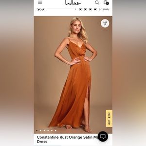 Lulus Orange Satin Dress